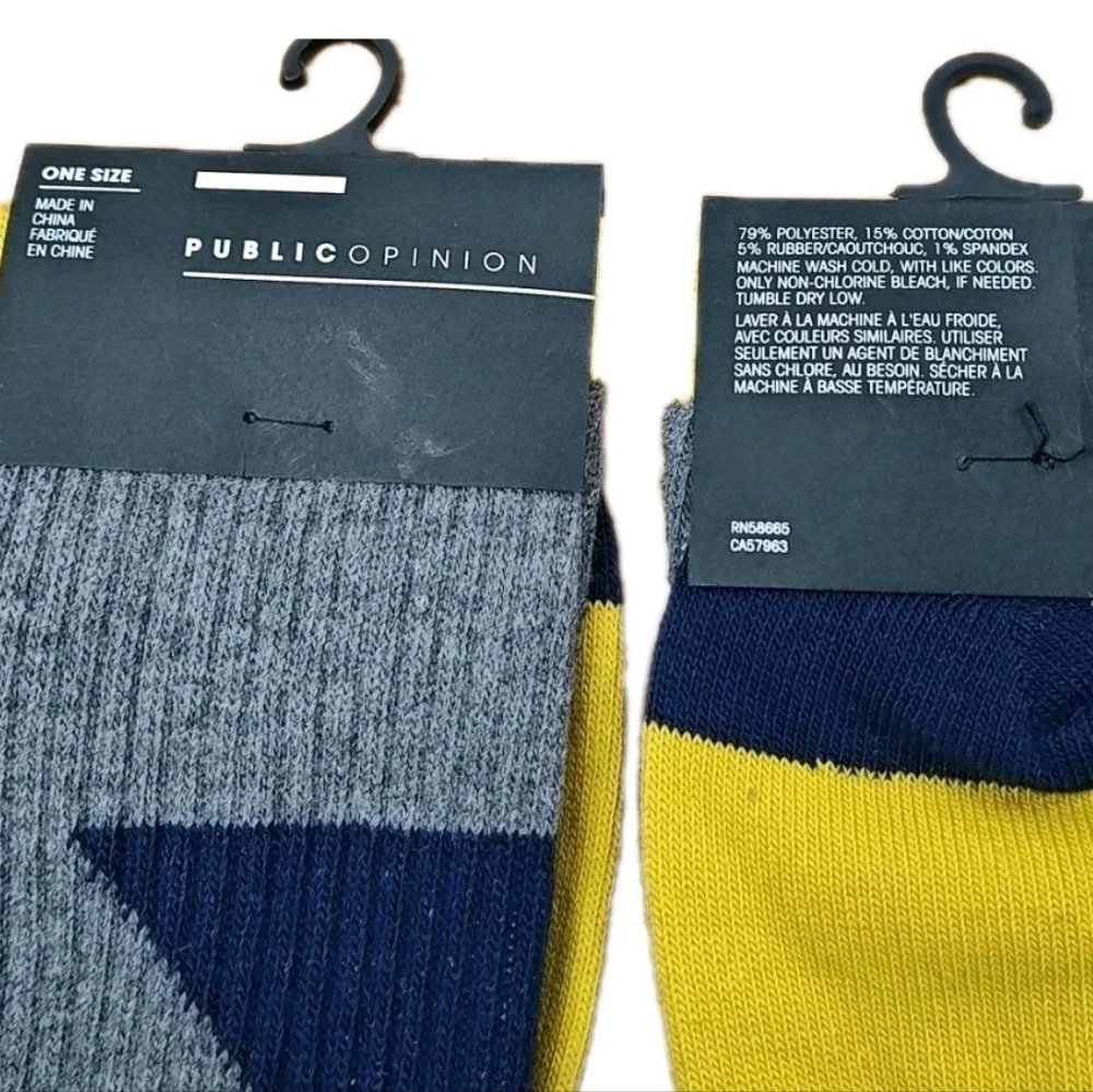 Public Opinion Retro 80s Funky Adult O/S Crew Socks Geometric Abstract Lot 4 Nwt